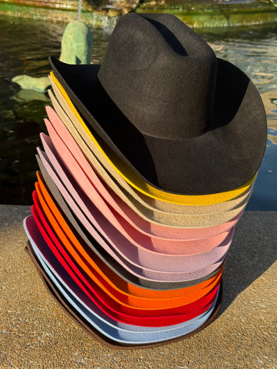 100% Wool Cowboy Hat Solid, Solid Cowboy Hat for Burning