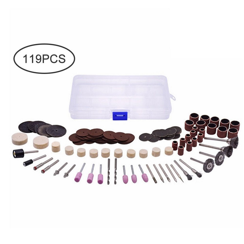 119Pcs/Set Wooden Metal Engraving Electric Rotary Tool Accessories Grinding Polishing Drilling Tools Power Tools Acccessiories