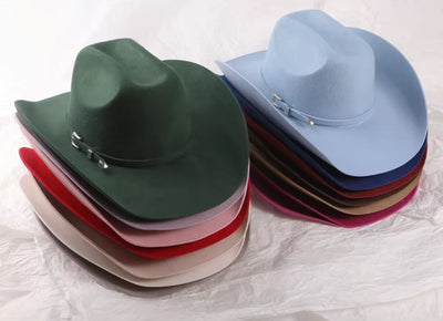 100% Wool Belted Cowboy Hat Solid, Solid Cowboy Hat for Burning,