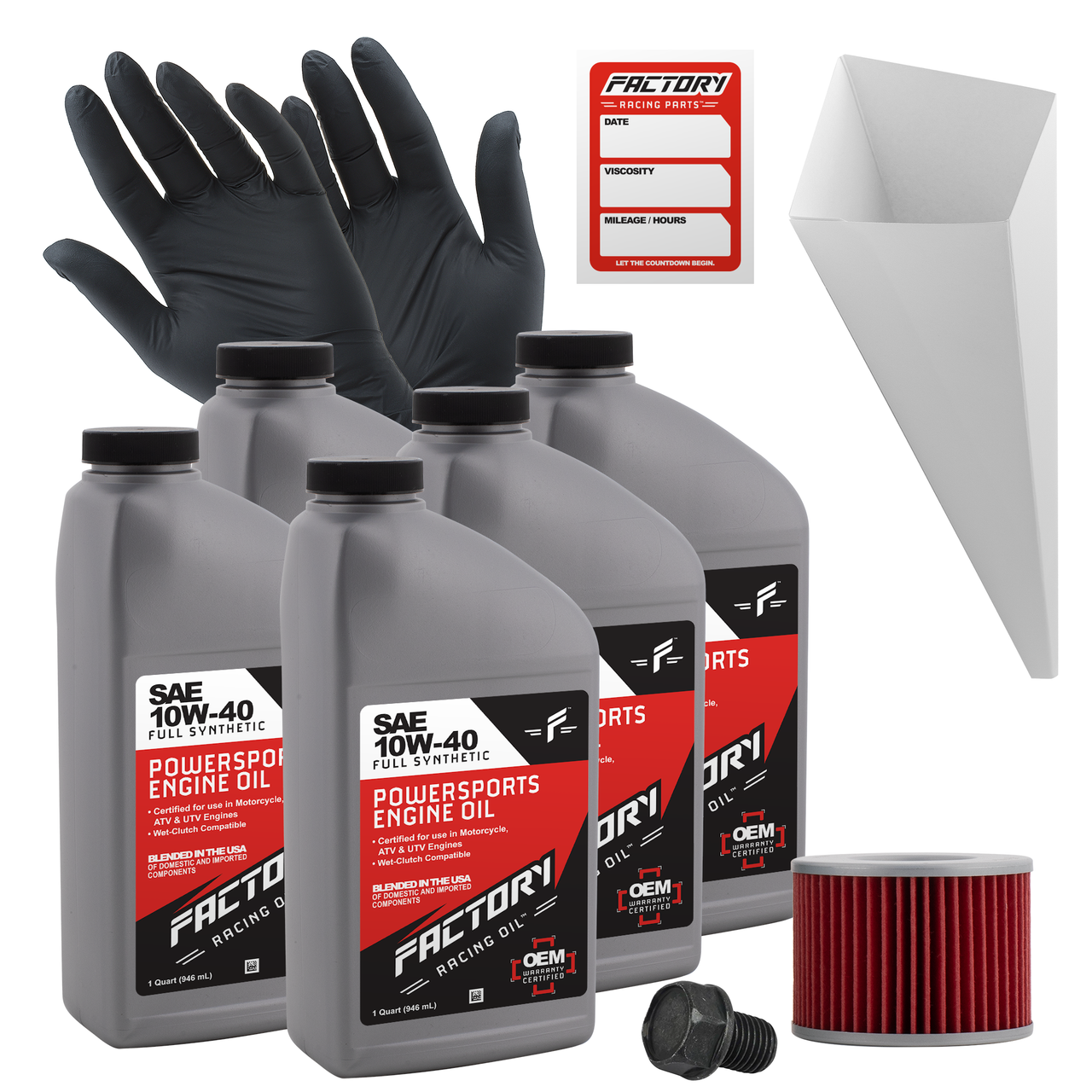 10W-40 Full Synthetic 5 Quart Oil Change Kit For Kawasaki ZG1200 Voyager XIII