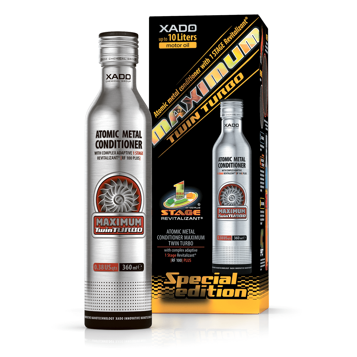 XADO Atomic metal conditioner Maximum Twin Turbo with complex adaptive 1 Stage Revitalizant®