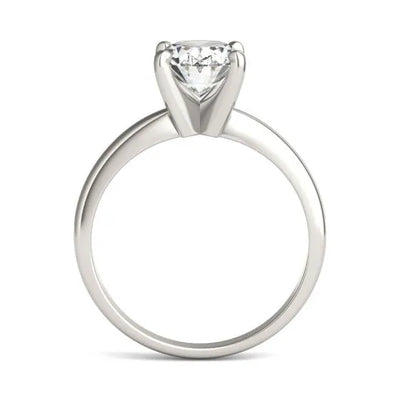 2.00 CTW AGI Certified  Oval Lab Grown Diamond Solitaire Engagement Ring in 14K White Gold (G-VS)