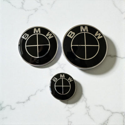 3Pcs BMW Emblem / Badge For Steering Wheel, Hood, Trunk