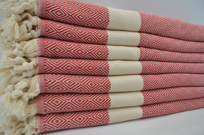 VENICE RED TURKISH TOWEL