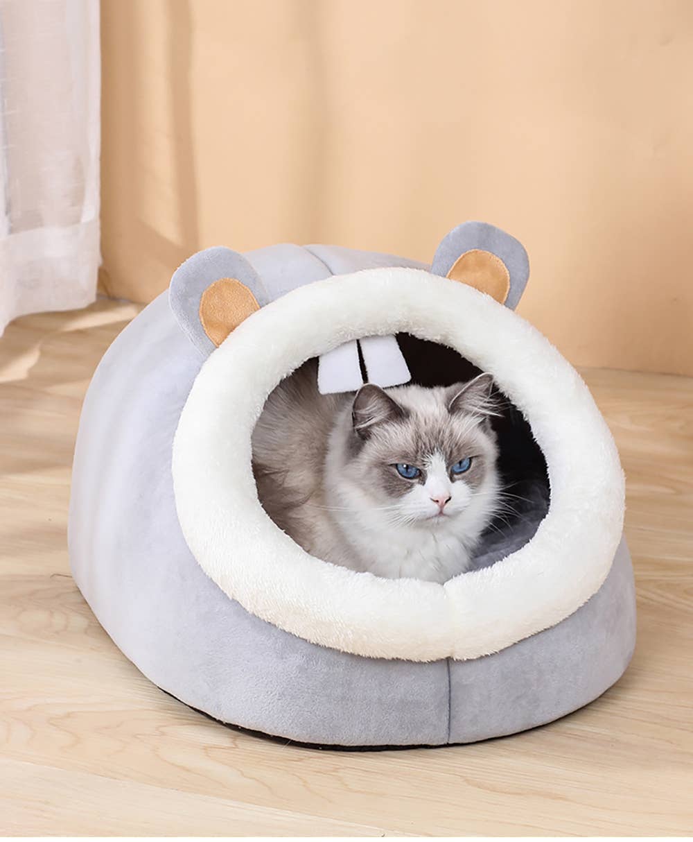 Hippo Fluffy Cat Bed