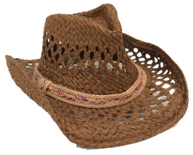 ‘Chocolate Cowboy’ Brown Soft Straw Cowboy Hat