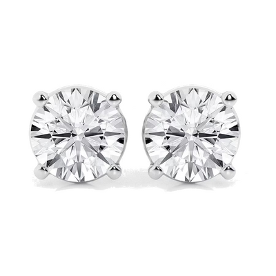 0.50 CTW Lab Grown Diamond Studs Earrings - G/VS Clarity in 14k Gold Over Sterling