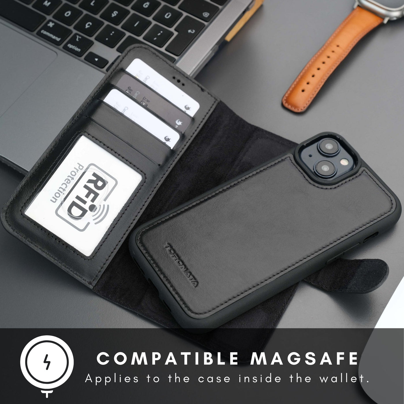 Casper Leather iPhone 14 Plus Wallet Case | MagSafe