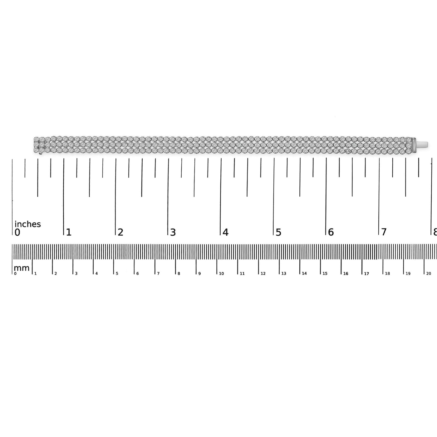 18K White Gold 5.00 Cttw Natural Diamond 3 Row Link Tennis Bracelet (G-H Color, VS1-VS2 Clarity) - 7.25" Inches