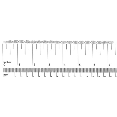 .925 Sterling Silver Diamond Accent Heart Link Bracelet (I-J Color, I3 Clarity) - 7.25"