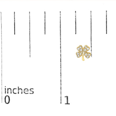 10K Yellow Gold Diamond Accent 4 Leaf Clover Stud Earrings