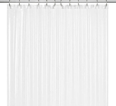 Waterproof Plastic Shower Curtain - Bathroom Shower Curtain Premium PEVA Non-Toxic with Rust Proof Grommets White 8G Heavy Duty Bathroom Accessories 72x72