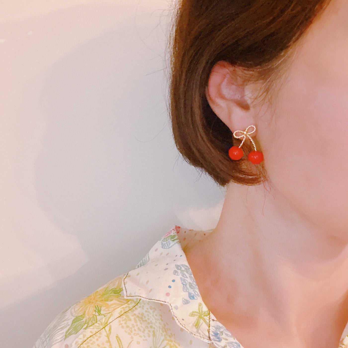 Bow And Cherry Earrings