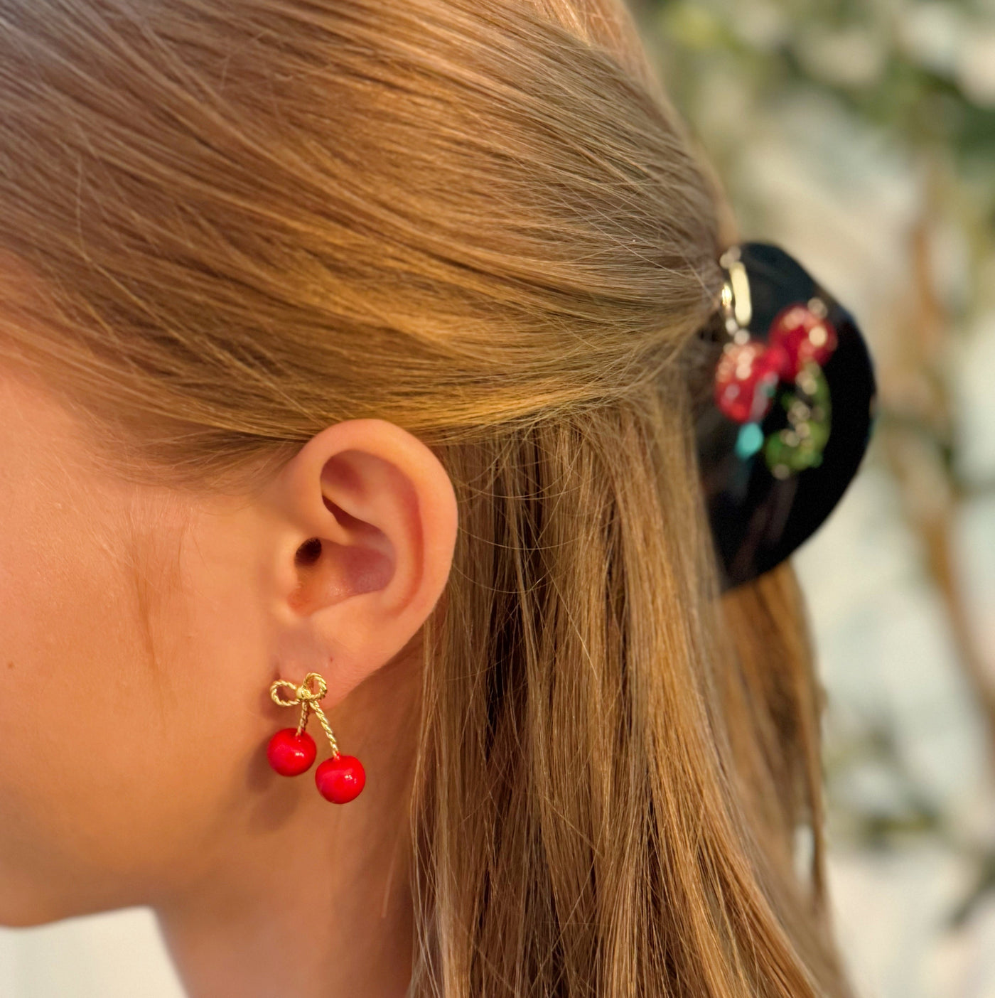 Bow And Cherry Earrings