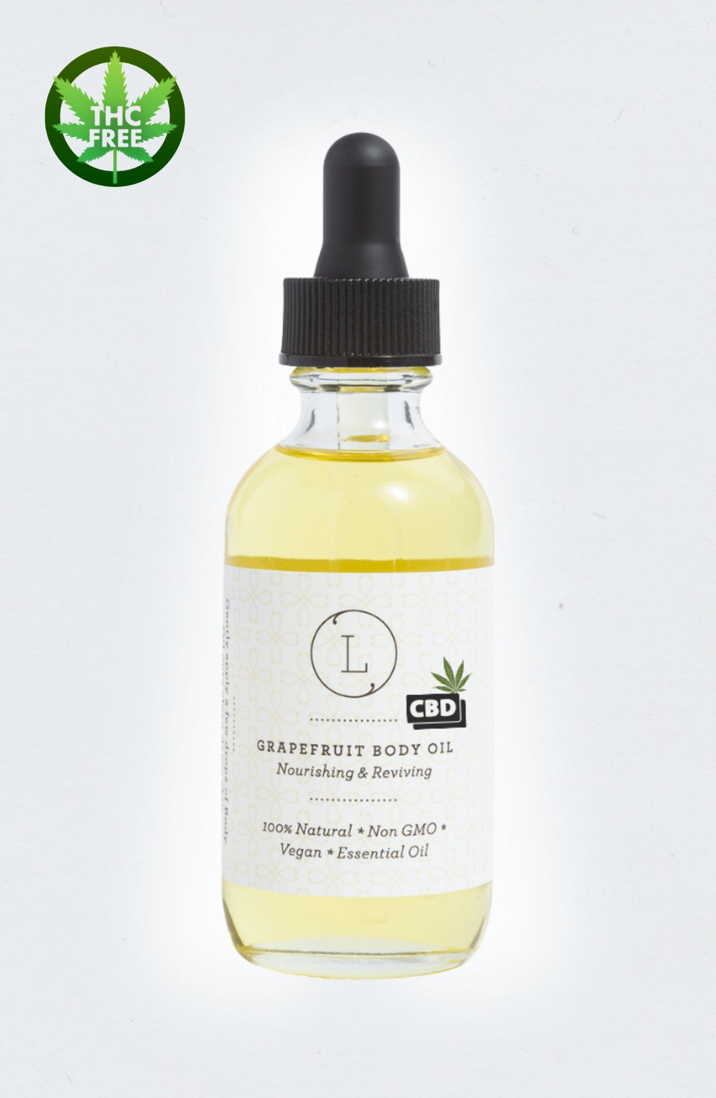 CBD Natural Body Oil with CBD, Grapefruit Moisturizing Body Oil (THC free)