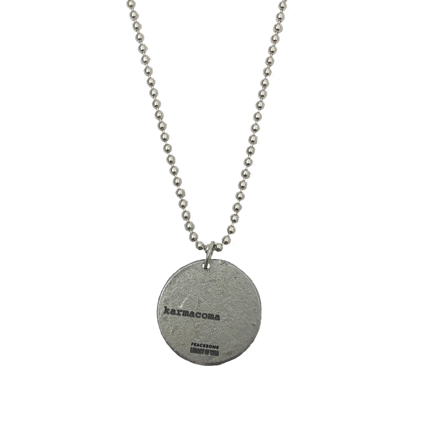 "KARMACOMA" COIN NECKLACE - MASSIVE ATTACK X LEGACY OF WAR COLLABORATION