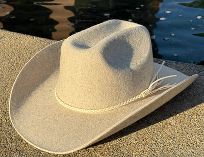 100% Wool Cowboy Hat Solid, Solid Cowboy Hat for Burning