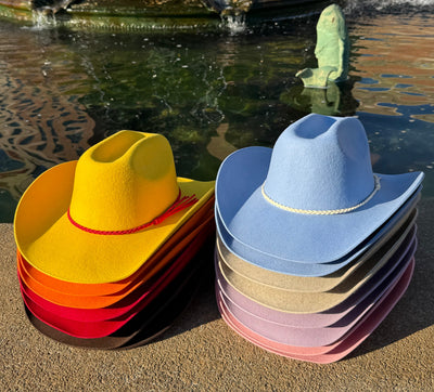 100% Wool Cowboy Hat Solid, Solid Cowboy Hat for Burning