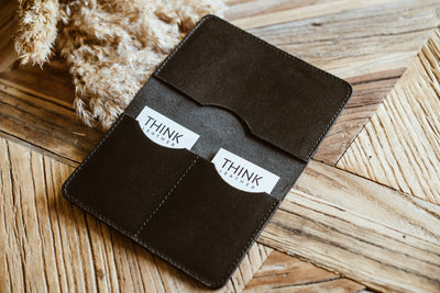 Zestaw biznesowy - portfel, wizytownik i etui na karty z wysokiej jakości skóry bydlęcej - czarny