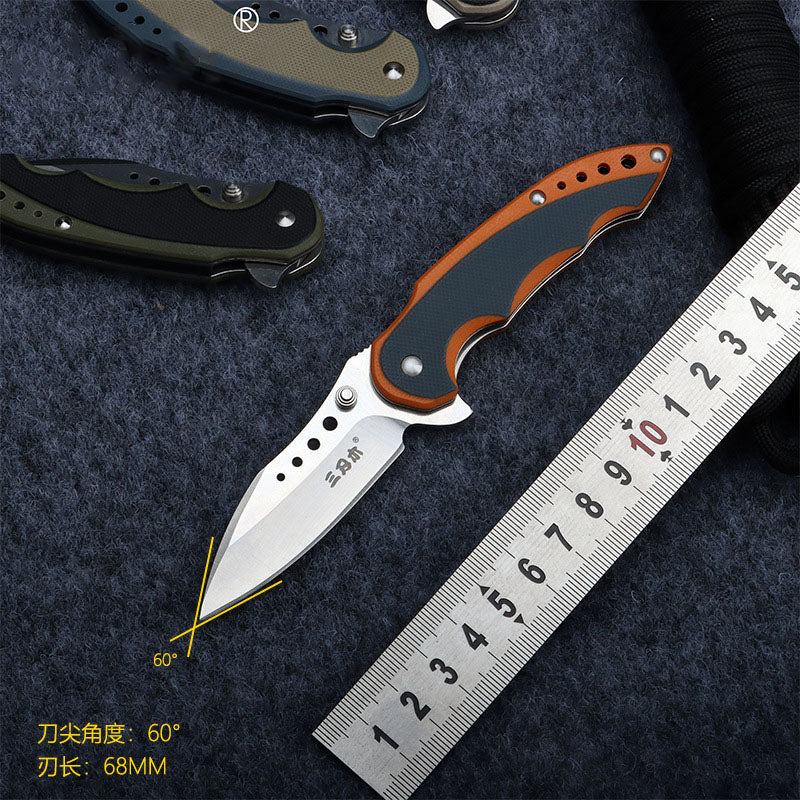 Bushcraft Pocket Knife for men Tactical Folding Knives with 12C27 steel