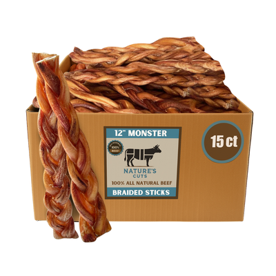 12" MONSTER Braided Bully Sticks