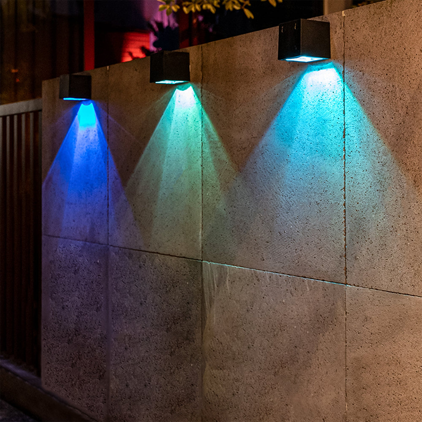 Multi-Color Solar Cube Wall Lights