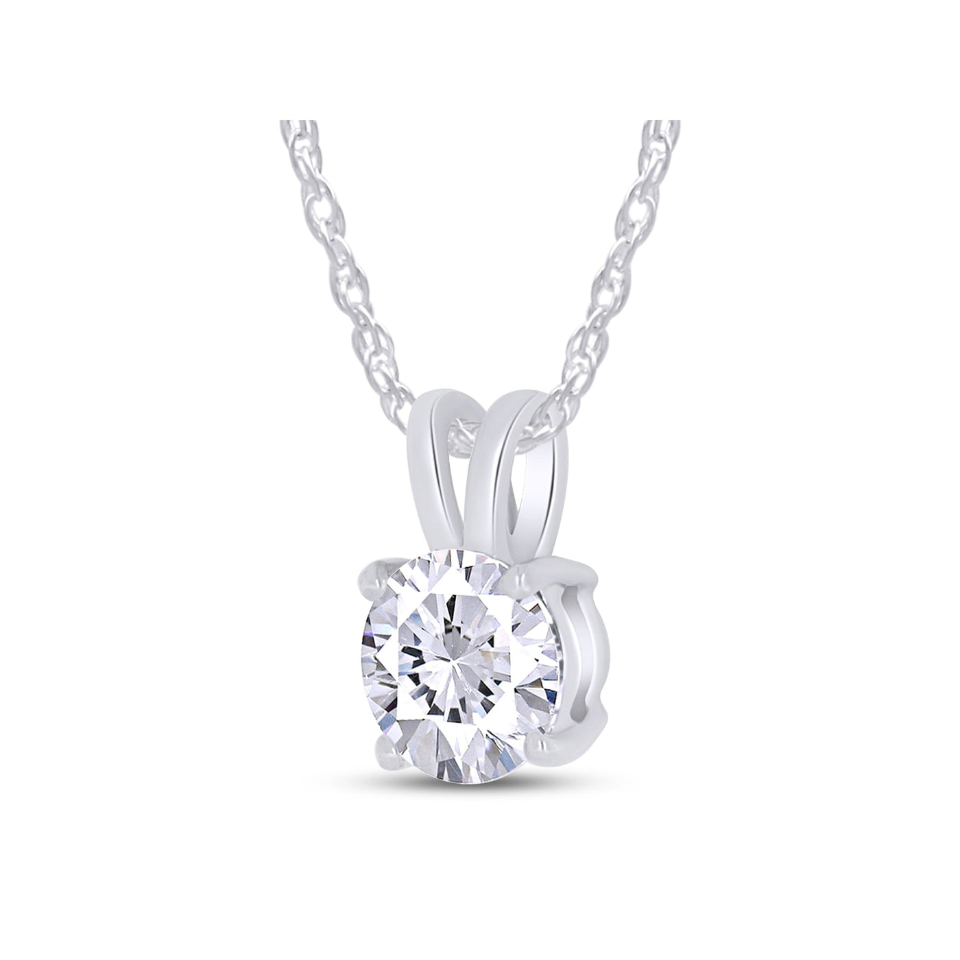 .80 CTW Certified Genuine Moissanite Solitaire Pendant Necklace - Choice of 14k White or Yellow Gold