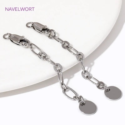 1/3/5Pcs/Lot 18K Gold Plated Round Extension Chain For Jewelry Making,Brass Extended Tail Chain DIY Necklace Accessories