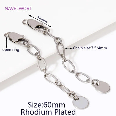 1/3/5Pcs/Lot 18K Gold Plated Round Extension Chain For Jewelry Making,Brass Extended Tail Chain DIY Necklace Accessories