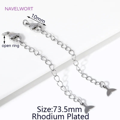 1/3/5Pcs/Lot 18K Gold Plated Round Extension Chain For Jewelry Making,Brass Extended Tail Chain DIY Necklace Accessories