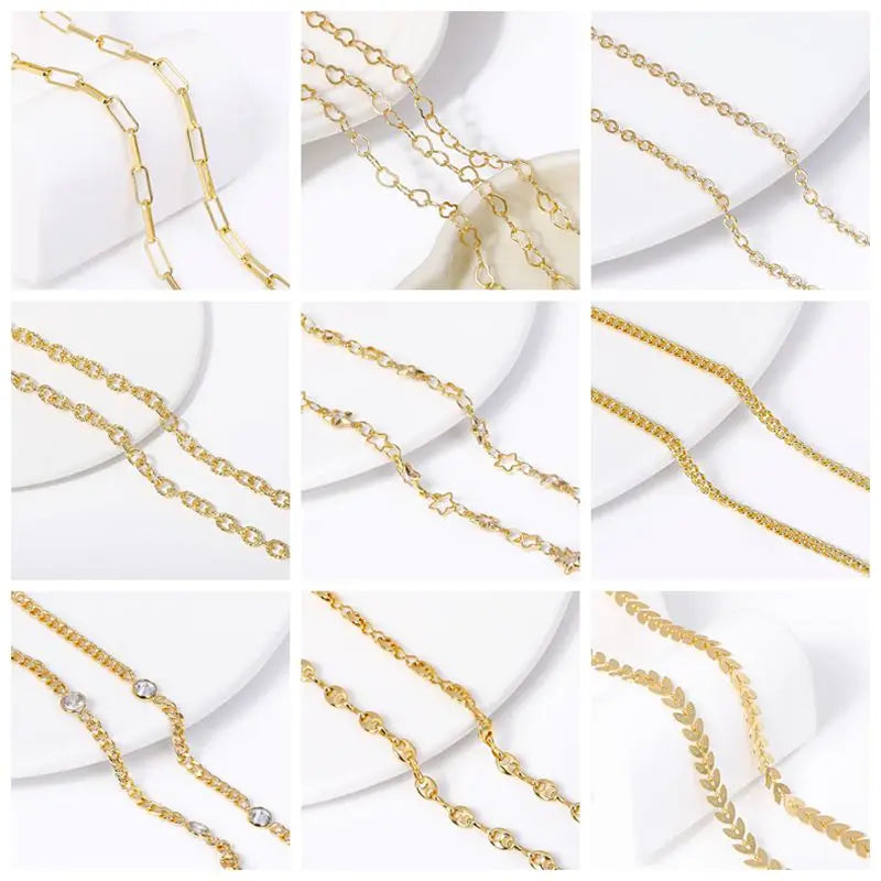 1/3/5Pcs/Lot 18K Gold Plated Round Extension Chain For Jewelry Making,Brass Extended Tail Chain DIY Necklace Accessories