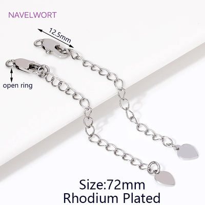 1/3/5Pcs/Lot 18K Gold Plated Round Extension Chain For Jewelry Making,Brass Extended Tail Chain DIY Necklace Accessories