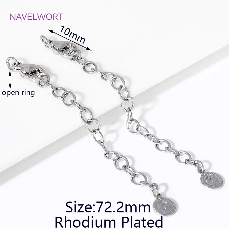 1/3/5Pcs/Lot 18K Gold Plated Round Extension Chain For Jewelry Making,Brass Extended Tail Chain DIY Necklace Accessories