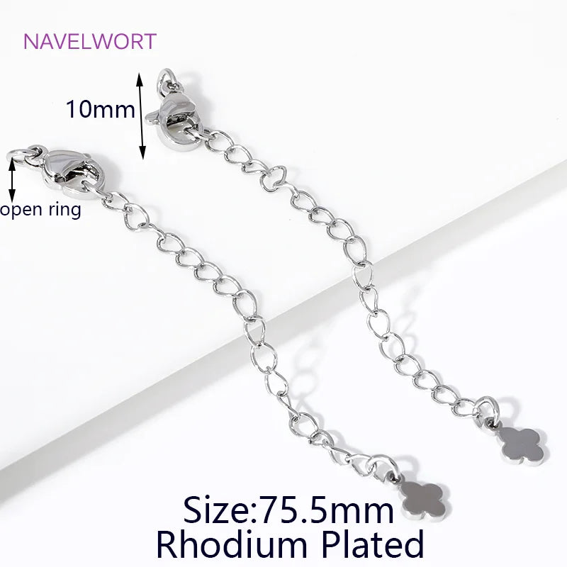 1/3/5Pcs/Lot 18K Gold Plated Round Extension Chain For Jewelry Making,Brass Extended Tail Chain DIY Necklace Accessories