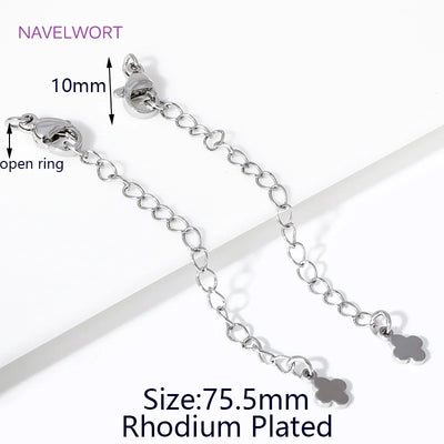 1/3/5Pcs/Lot 18K Gold Plated Round Extension Chain For Jewelry Making,Brass Extended Tail Chain DIY Necklace Accessories