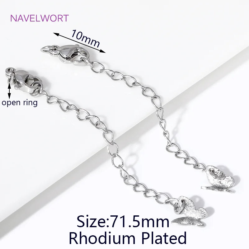 1/3/5Pcs/Lot 18K Gold Plated Round Extension Chain For Jewelry Making,Brass Extended Tail Chain DIY Necklace Accessories