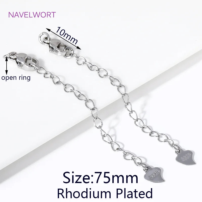 1/3/5Pcs/Lot 18K Gold Plated Round Extension Chain For Jewelry Making,Brass Extended Tail Chain DIY Necklace Accessories