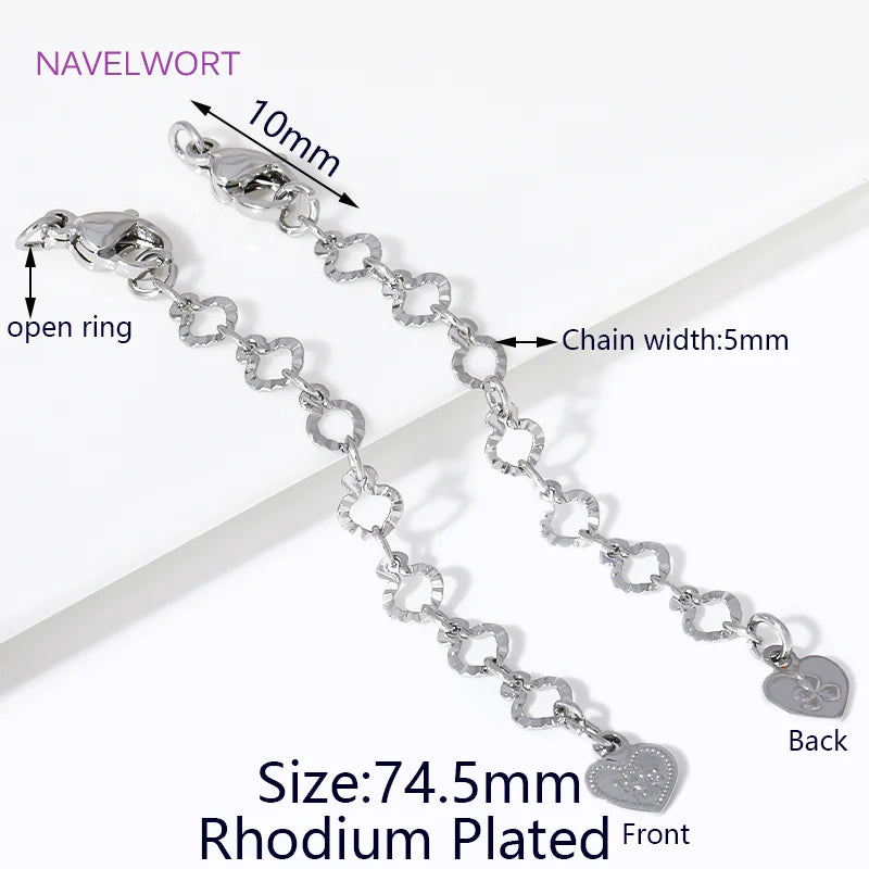 1/3/5Pcs/Lot 18K Gold Plated Round Extension Chain For Jewelry Making,Brass Extended Tail Chain DIY Necklace Accessories