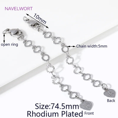 1/3/5Pcs/Lot 18K Gold Plated Round Extension Chain For Jewelry Making,Brass Extended Tail Chain DIY Necklace Accessories