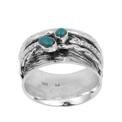 925 Sterling Silver Spinner Turquoise Ring