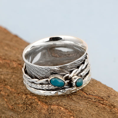 925 Sterling Silver Spinner Turquoise Ring