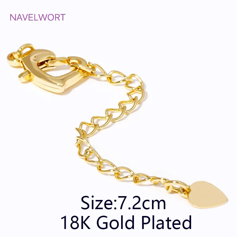 1/3/5Pcs/Lot 18K Gold Plated Round Extension Chain For Jewelry Making,Brass Extended Tail Chain DIY Necklace Accessories