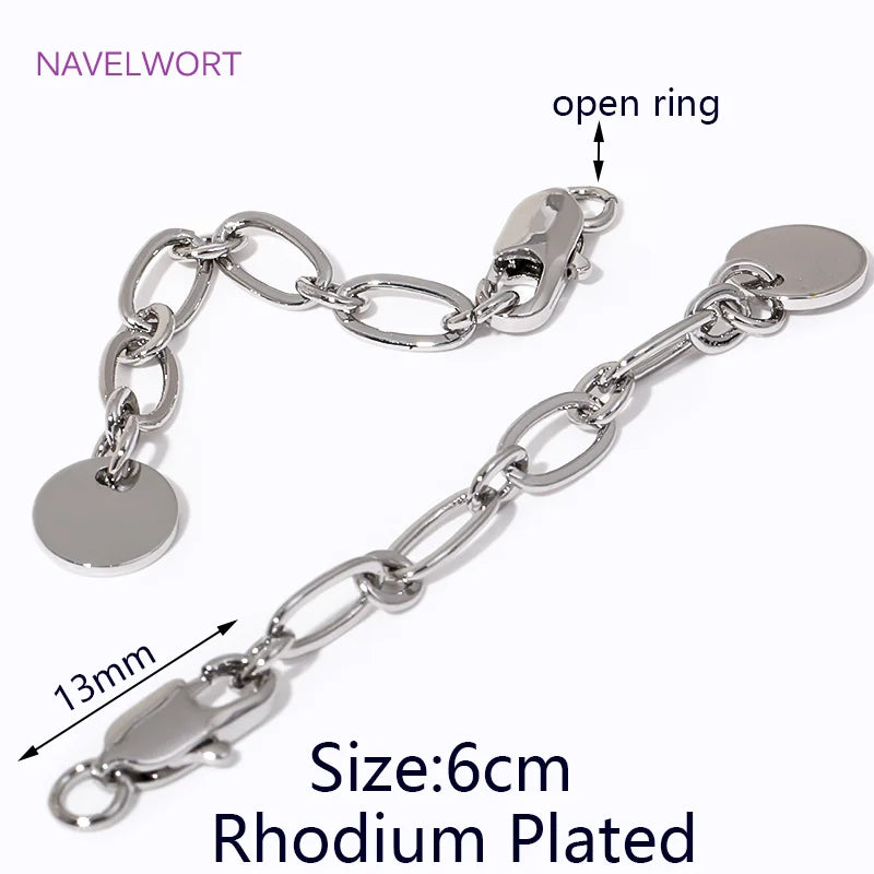 1/3/5Pcs/Lot 18K Gold Plated Round Extension Chain For Jewelry Making,Brass Extended Tail Chain DIY Necklace Accessories