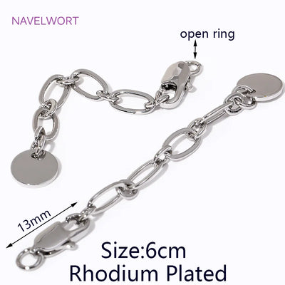 1/3/5Pcs/Lot 18K Gold Plated Round Extension Chain For Jewelry Making,Brass Extended Tail Chain DIY Necklace Accessories