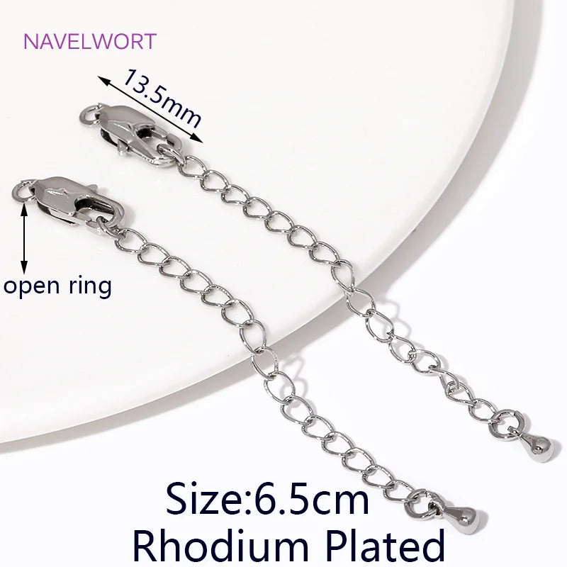 1/3/5Pcs/Lot 18K Gold Plated Round Extension Chain For Jewelry Making,Brass Extended Tail Chain DIY Necklace Accessories