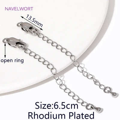 1/3/5Pcs/Lot 18K Gold Plated Round Extension Chain For Jewelry Making,Brass Extended Tail Chain DIY Necklace Accessories