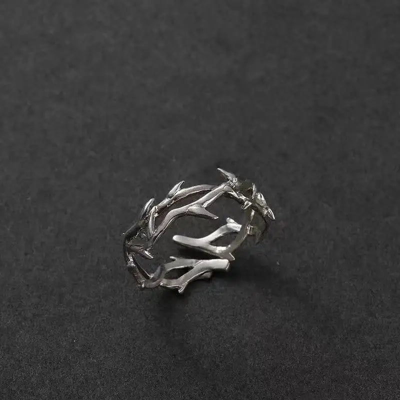1 Thorn Ring - Retro Style Tail Ring, Alloy Material, Trendy for Both Men and Women, Hip-Hop Personality, Adjustable Size