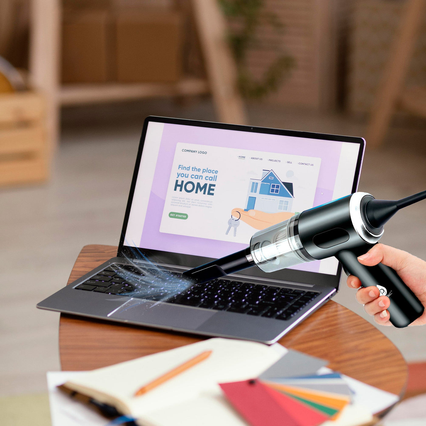 Pursonic Complete Cleaning Bundle – 2-in-1 Mini Wireless Vacuum & Air Duster + Cordless Power Scrubber Brush + Automatic Toilet Bowl Cleaner Tablets