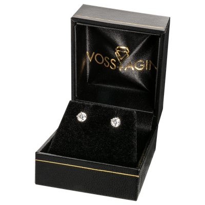 1 CTW AGI Certified Lab Grown Diamond Halo Stud Earrings in 14K White Gold (F-G/VS)