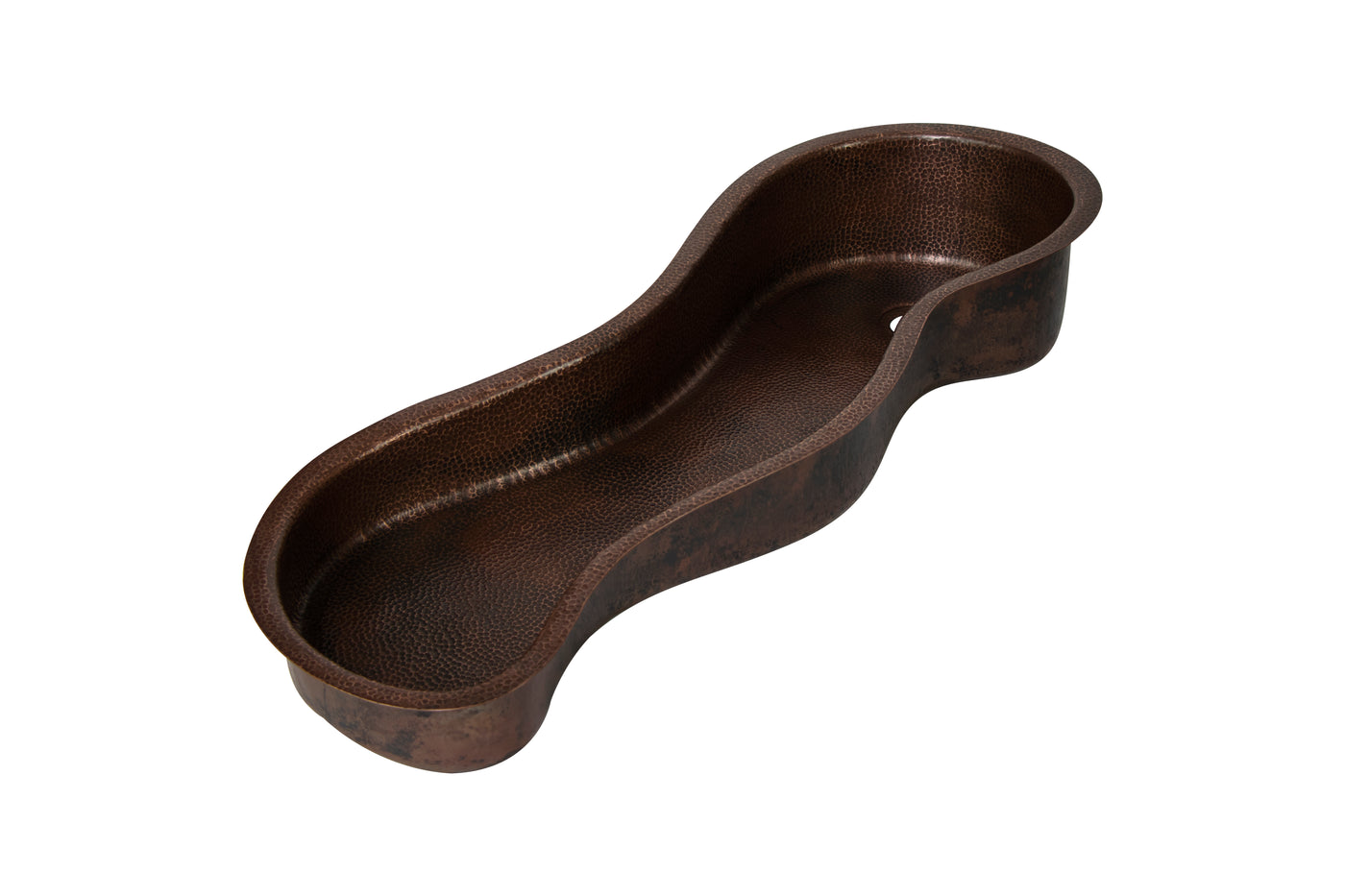 40" ZigZag Inclined Bottom Hammered Copper Bar Sink